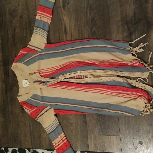 Sweater Duster Western Girls Size 11/12 so amazing!! FRINGED AND AMAZING - Picture 1 of 3